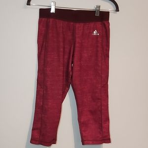 Adidas red compression Capri legging